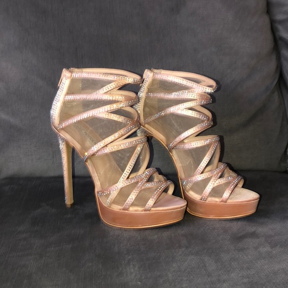 Steve Madden Nude Rhinestone Heels - Picture 1 of 7